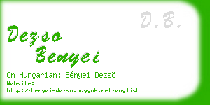 dezso benyei business card
